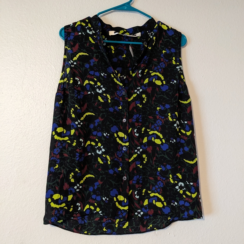 NWT McQ sleeveless floral blouse